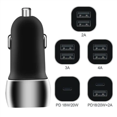 Автомобільний зарядний пристрій на 2 порти usb c